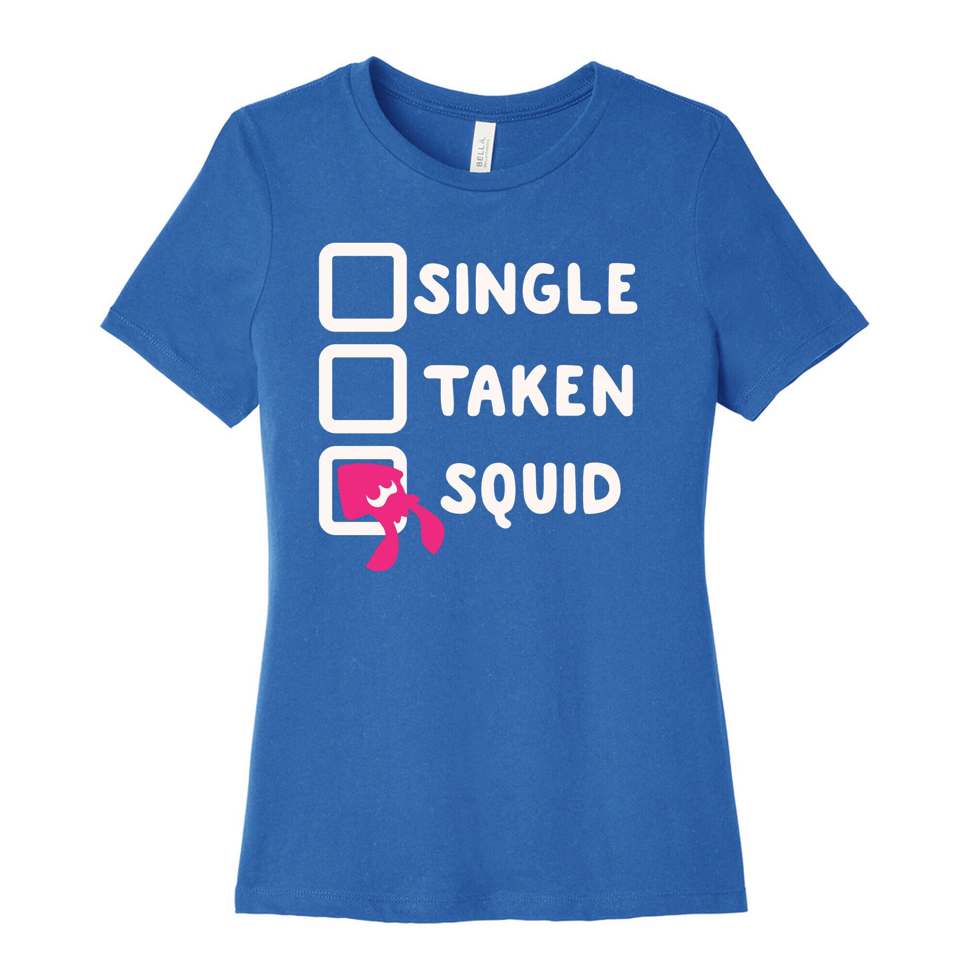 Single Taken Squid White Print Women's Cotton Tee